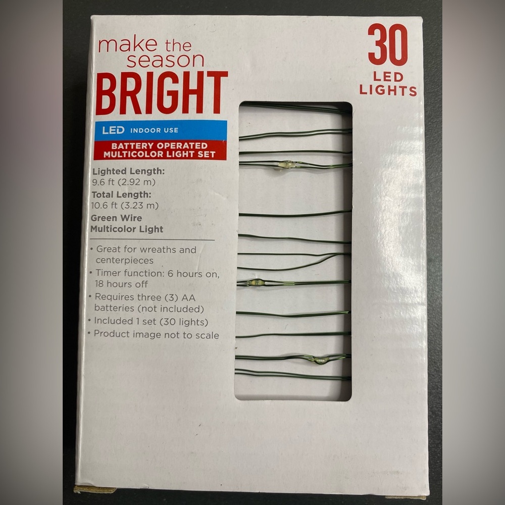 Walgreens 30 LED Indoor Light Set Battery Operated Multicolor